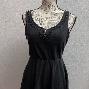 Custom cutout distressed fit and flare dress